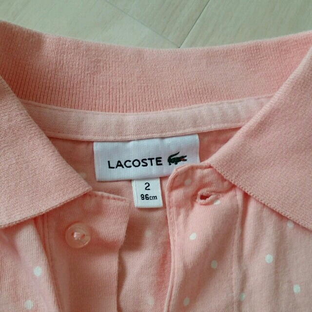 LACOSTE(ラコステ)のラコステ♥ピンクドット半袖ポロシャツ キッズ/ベビー/マタニティのキッズ服女の子用(90cm~)(Tシャツ/カットソー)の商品写真