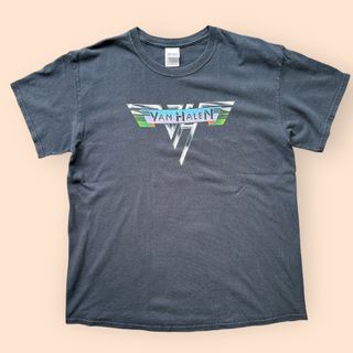10s バンドT ギルダン ヴァンヘイレン ロゴプリント 半袖 Tシャツ L