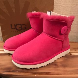 アグ(UGG)のUGG◆美品 ミニベイリームートンブーツ  ピンクUS5 EU36 22.0cm(ブーツ)