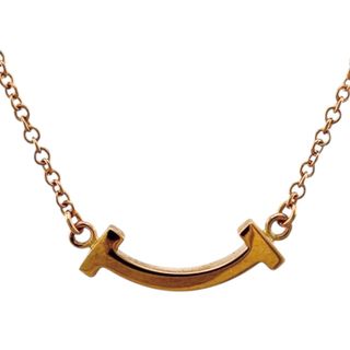 ティファニー(Tiffany & Co.)のティファニー Tスマイル ネックレス 18金 K18ピンクゴールド レディース TIFFANY&Co.  中古(ネックレス)