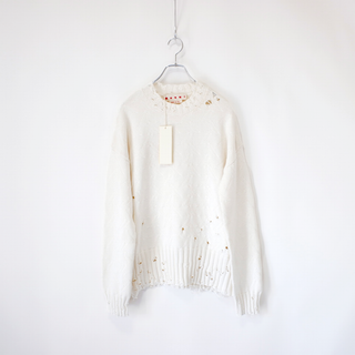 マルニ(MARNI)の新品正規品 Marni コットンダメージ クルーネックニット 48(ニット/セーター)
