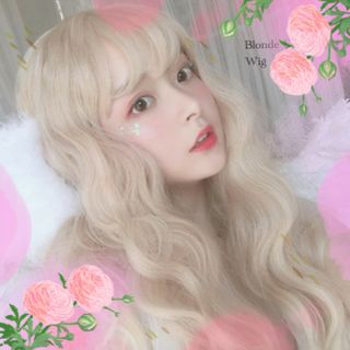 金髪ウィッグ　巻髪　ロリータ　ギャル　カツラ　コスプレ　小顔効果 nk-06