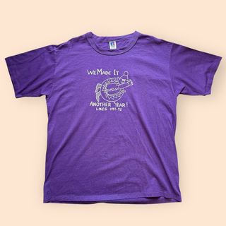 ラッセルアスレティック(Russell Athletic)の90s USA製 ラッセルアスレティック 半袖 プリント Tシャツ L パープル(Tシャツ/カットソー(半袖/袖なし))