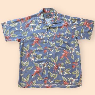 チャップス(CHAPS)の80s チャップス ラルフローレン 総柄 オープンカラー レーヨン シャツ M(シャツ)