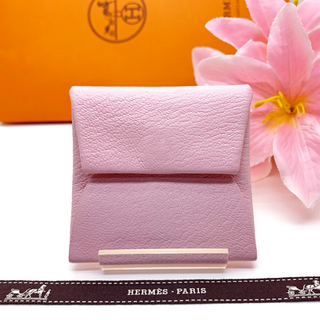 【美品】エルメス バスティア コインケース シェーブル ローズサクラ【正規品】
