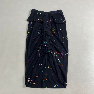 美品　ジバンシィ　スカート　シルク100%　フリル　ジップアップ