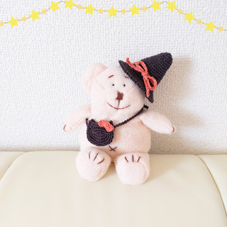 【ぬいぐるみ用】ハロウィン帽子＆黒猫バッグ　※長さ調節可♪