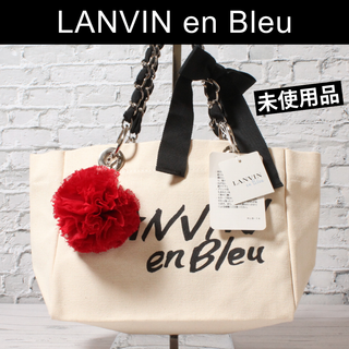 ランバンオンブルー(LANVIN en Bleu)の✨未使用品✨ ランバン オン ブルー トートバッグ ビッグロゴ　ホワイト系(トートバッグ)