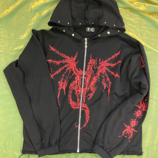 THUG CLUB TC Dragon Stud Zip-up hoodie