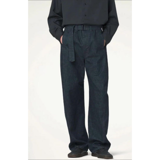 LEMAIRE IndigoDenim belted twisted pants