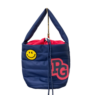 814004-9 PEARLY GATES/パーリーゲイツ Smile Wappen Padding Tote Bag トートバッグ ネイビー スマイル ワッペン ナイロン ゴルフ用品 レディース ファッション 