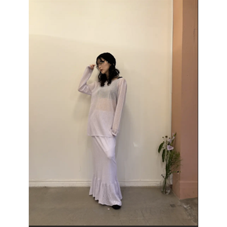 ハニーミーハニー(Honey mi Honey)のMAISON ELLIE sheer  knit mermaid skirt(ロングスカート)