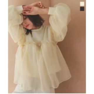 オーガンジー ボリューム トップス レディース おしゃれ トレンド 長袖 スウェ(トレーナー/スウェット)