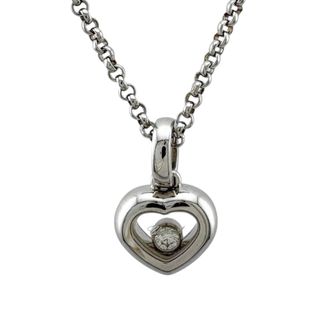 ショパール(Chopard)のショパール ハッピーダイヤモンド ネックレス 18金 K18ホワイトゴールド ダイヤモンド レディース Chopard  中古(ネックレス)