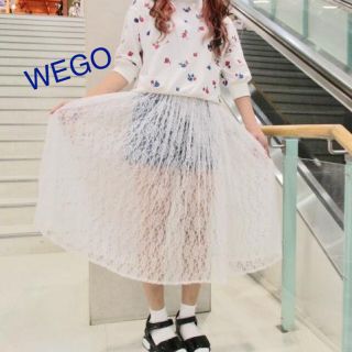 ウィゴー(WEGO)の⭐︎大人気⭐︎新品 定価3229円⭐︎2way レースプリーツスカート ホワイト(ロングスカート)