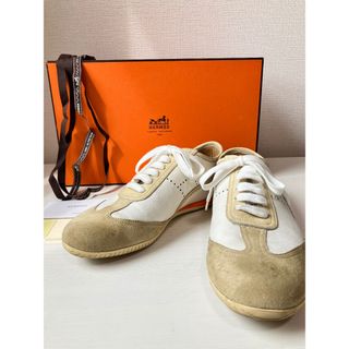 HERMES エルメス パンチングロゴ クイックスニーカー 40 1/2 箱付き
