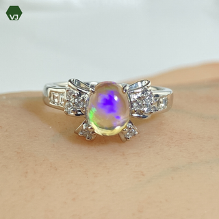 【31-36】 ウォーターオパール　ダイヤ　リング　0.81ct　D0.27ct(リング(指輪))