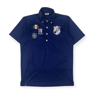 フィラ(FILA)のFILA GOLF フィラ ゴルフ デコ BD ボタンダウン 半袖 ポロシャツ L/ネイビー メンズ(その他)