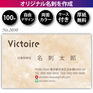 名刺作成 名刺印刷 100枚 両面 フルカラー 紙ケース付 No.2030