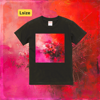 n289【新品未使用】Tシャツ フラワープリント クール アートデザイン