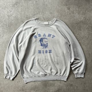 80s Hanes ヴィンテージスウェット USA製 ライトグレー L 人物画