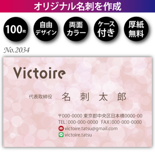 名刺作成 名刺印刷 100枚 両面 フルカラー 紙ケース付 No.2034