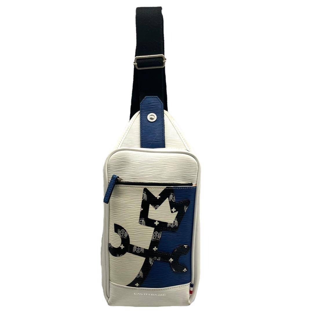 CASTELBAJAC(カステルバジャック)のカステルバジャック　ボディバッグ　ショルダーバッグ　白　青 レディースのバッグ(ショルダーバッグ)の商品写真