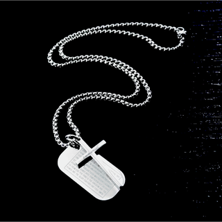 【Rk019】ネックレス　アクセサリー 　メンズ 　シルバー　プレート　クロス(ネックレス)