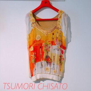 ツモリチサト(TSUMORI CHISATO)の TSUMORI CHISATO❤️シースルーノースリーブカットソー(カットソー(半袖/袖なし))