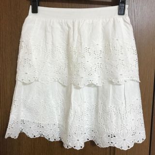 カージュ(Khaju)の★Khaju エンプロイダリー 刺繍 フラワー レース スカート(ひざ丈スカート)