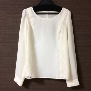 プロポーションボディドレッシング(PROPORTION BODY DRESSING)の試着のみ♡サイドレースブラウス♡オフホワイト(シャツ/ブラウス(長袖/七分))