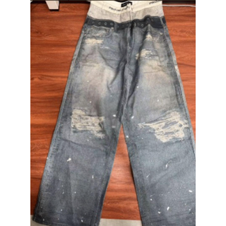 PROJECT G/R TROMPE-L'ŒIL DENIM PANTS