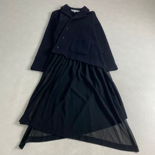 コムデギャルソン(COMME des GARCONS)の美品　コムデギャルソン　ワンピース　変形　ドッキング　マキシ丈　ジャケット(ロングワンピース/マキシワンピース)