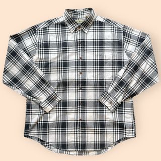 90s エルエルビーン チェック 長袖 シャツ 胸ポケット