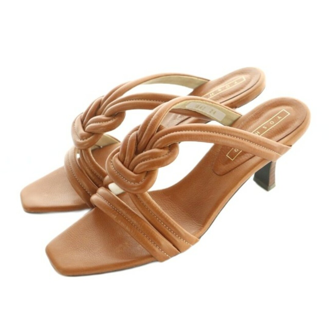 other(アザー)のヨシト サンダル スクエアトゥ レザー 24.0cm 茶 /MI ■OS レディースの靴/シューズ(サンダル)の商品写真