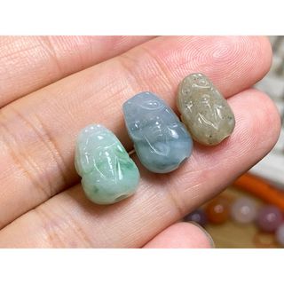 RS11-216 通穴 貔貅 本翡翠 ミャンマー産 A貨 財布貔貅 御守