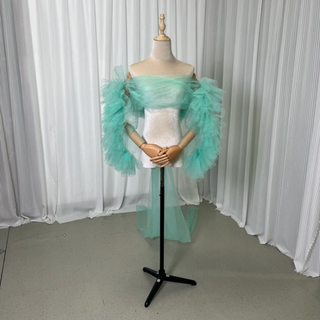 送料無料！ドレスアレンジ用トップスのみ　ボレロ　ソフトチュール グリーン 花嫁(ウェディングドレス)