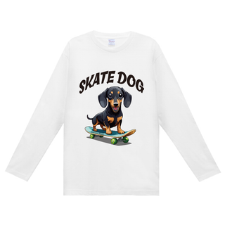 SKATE DOG ロンT スケートドッグ　ミニチュアダックスフンド　L(Tシャツ/カットソー(七分/長袖))