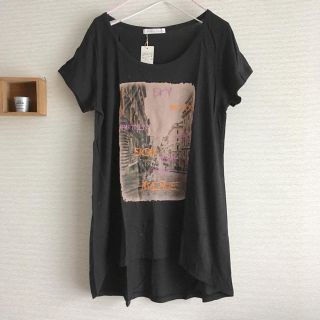 ローリーズファーム(LOWRYS FARM)の新品タグ付き チュニックＴシャツ(Tシャツ(半袖/袖なし))