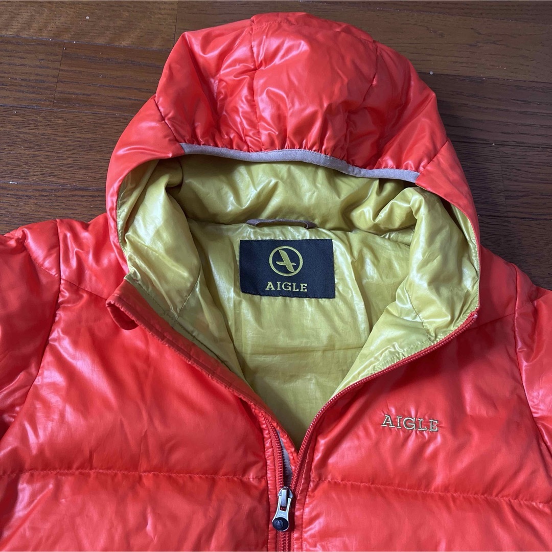 AIGLE(エーグル)の美品AIGLE エーグル ダウンジャケット オレンジ　130cm キッズ/ベビー/マタニティのキッズ服男の子用(90cm~)(ジャケット/上着)の商品写真
