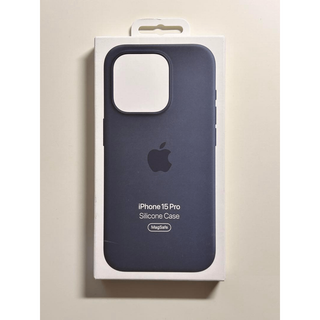 【新品】純正 iPhone 15 Pro シリコンケース・ストームブルー①