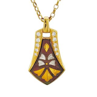 ミキモト ネックレス 18金 K18イエローゴールド シェル レディース MIKIMOTO 中古