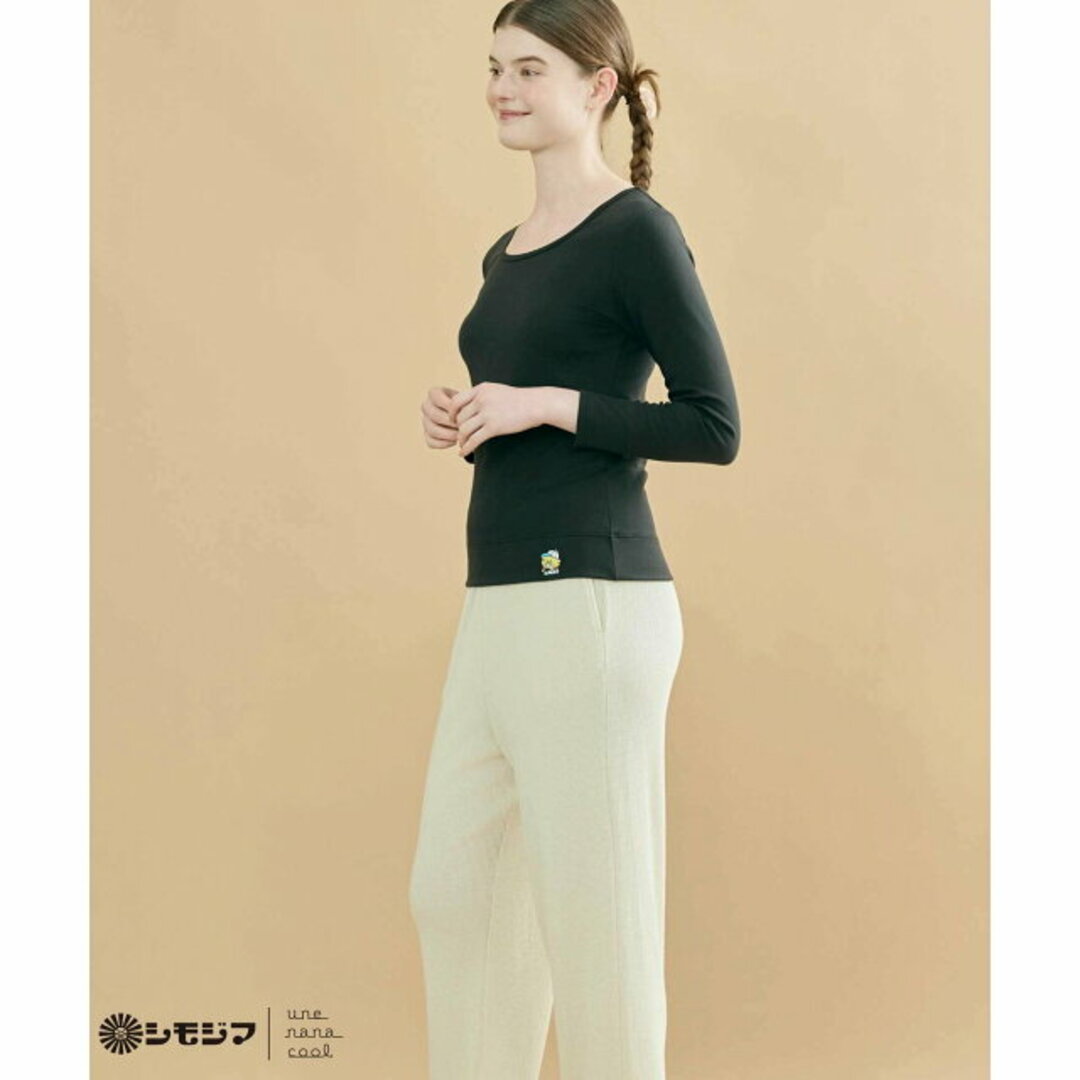 une nana cool(ウンナナクール)の【ブラック】MADE WITH シモジマ 裏起毛 あったかシャツ レディースの下着/アンダーウェア(その他)の商品写真