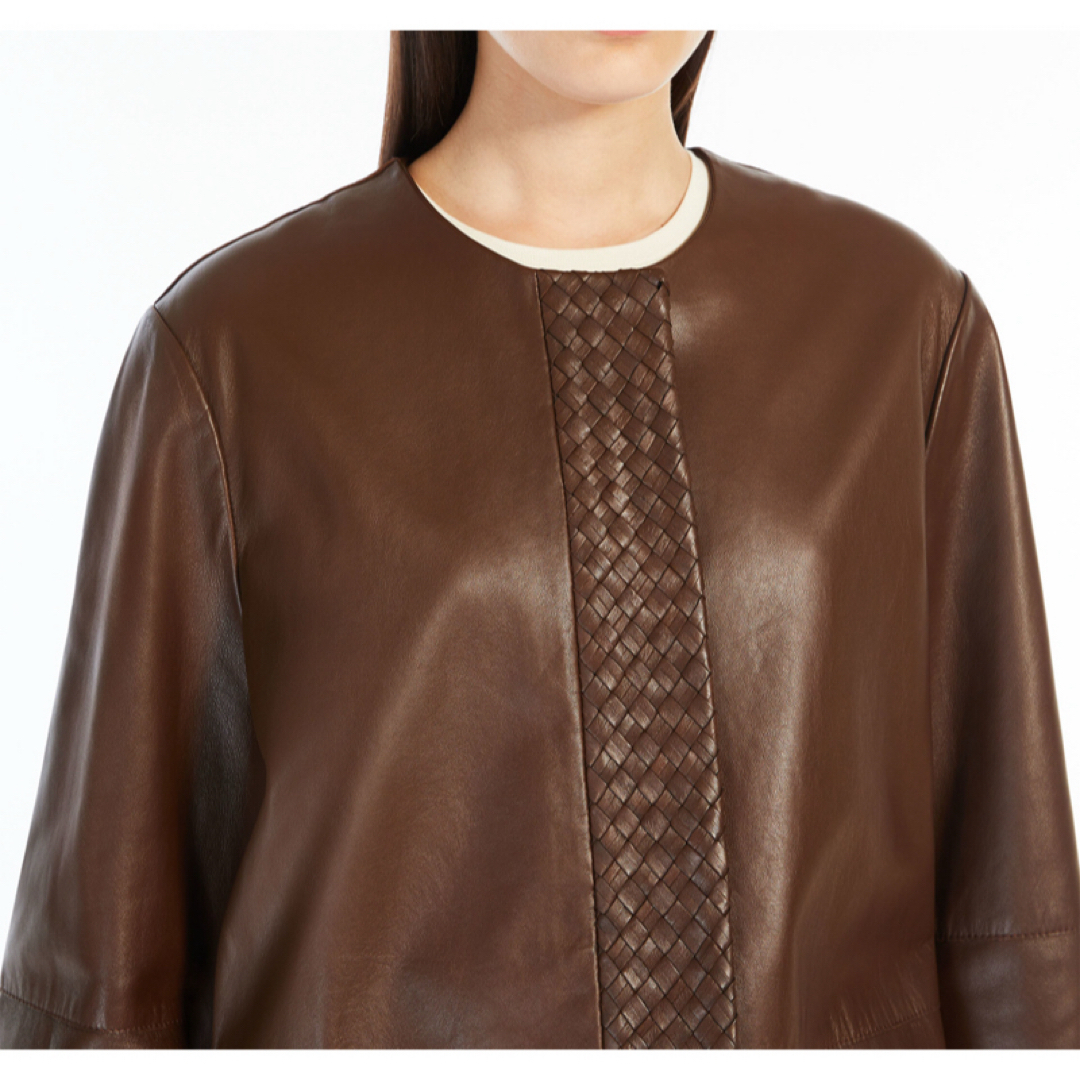 Weekend Max Mara(ウィークエンドマックスマーラ)のマックスマーラ ラムレザーコート ブラウン レディースのジャケット/アウター(ロングコート)の商品写真