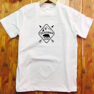 新品 サーフTシャツ カリフォルニア SURF ベアー ロゴ 白 S 160