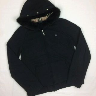 バーバリー(BURBERRY)の美品 BURBERRY BLACK LABEL 長袖ジップアップパーカー 2(パーカー)