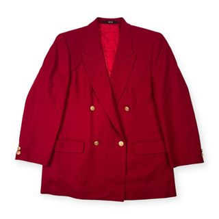 ダックス(DAKS)のDAKS ダックス 金ボタン ウール ダブル テーラードジャケット 13BR/レッド レディース(テーラードジャケット)