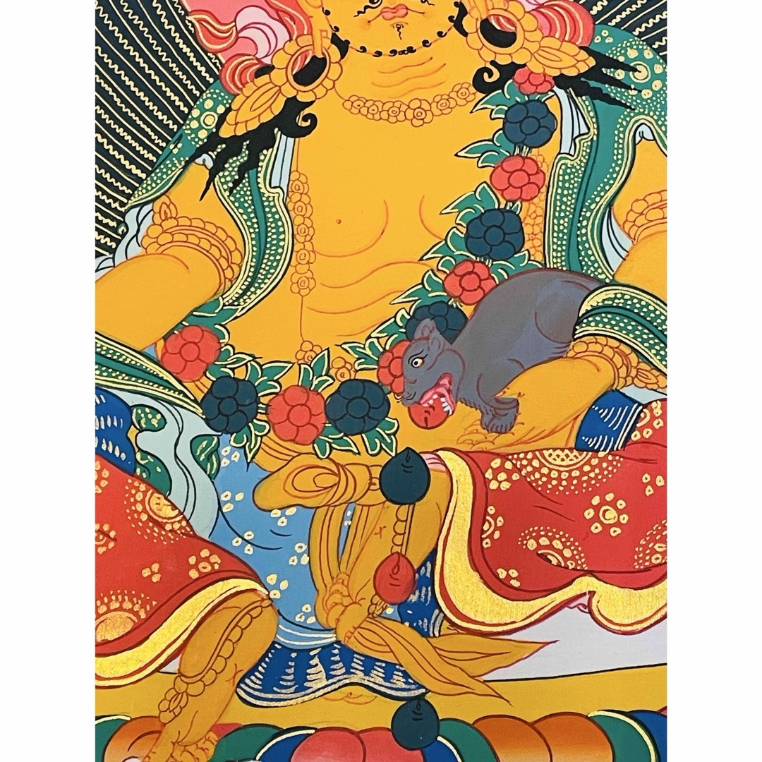 《手描き 肉筆画》宝蔵神 財宝神 シャンバラ クベラ 曼荼羅 Kubera 新品 エンタメ/ホビーの美術品/アンティーク(絵画/タペストリー)の商品写真
