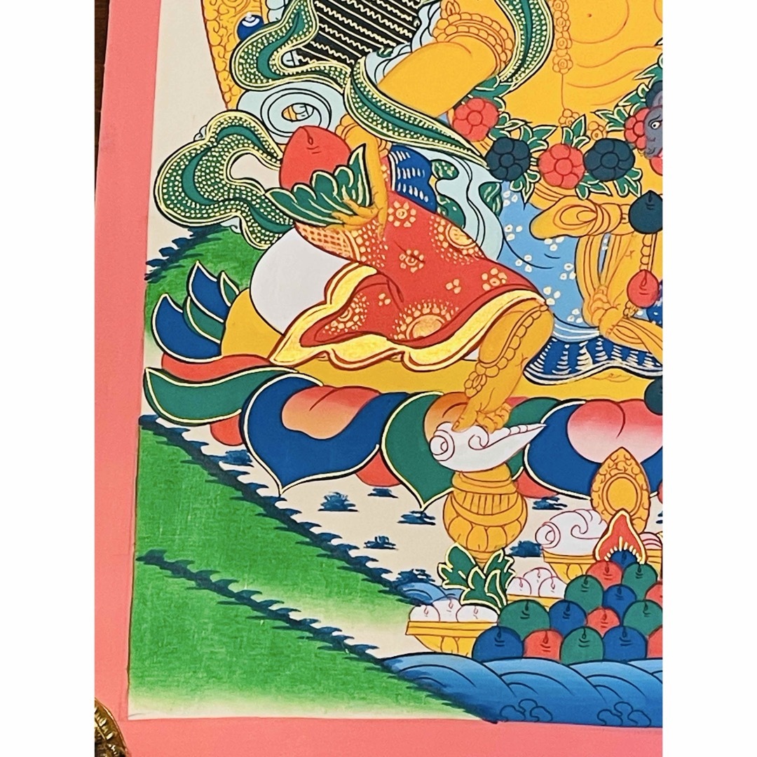 《手描き 肉筆画》宝蔵神 財宝神 シャンバラ クベラ 曼荼羅 Kubera 新品 エンタメ/ホビーの美術品/アンティーク(絵画/タペストリー)の商品写真