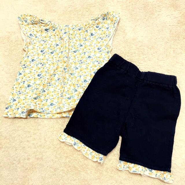 花柄Tシャツ＆パンツセット☆size80 キッズ/ベビー/マタニティのベビー服(~85cm)(Ｔシャツ)の商品写真